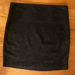 BCBG black metallic mini skirt